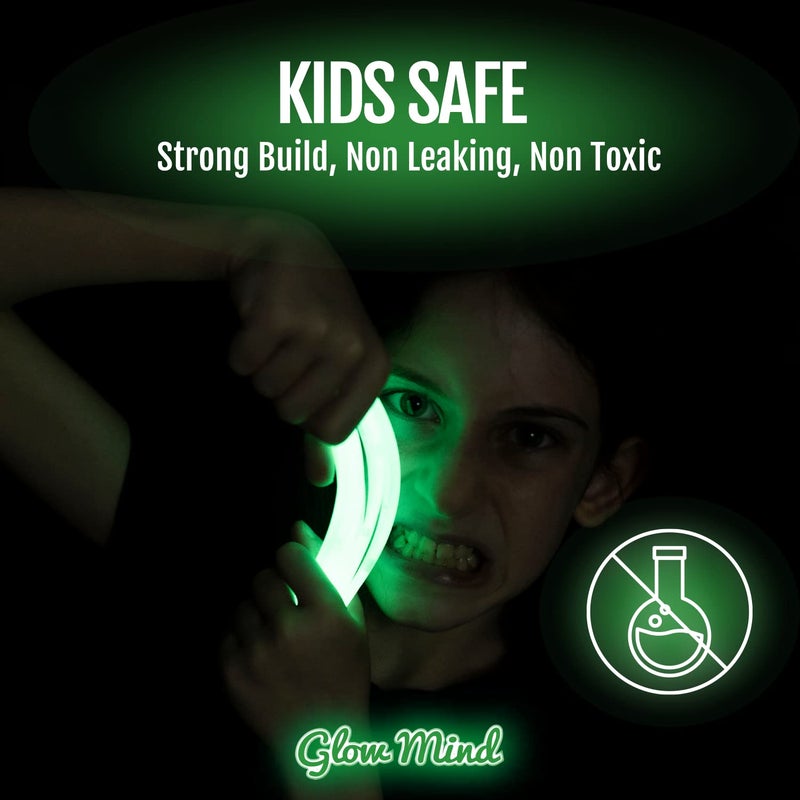 Glow Mind 400 Ultra Bright Glow Sticks Bulk - Halloween Glow in the Dark Party Supplies Pack - 8" Glowsticks Easter Party Favors with Bracelets and Necklaces - Image 3